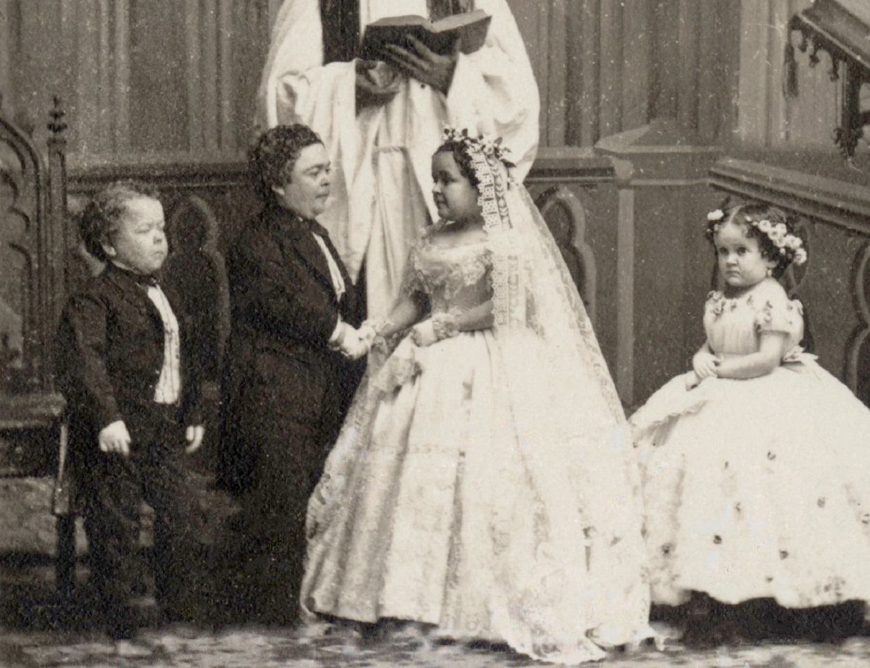 B&W photo of Charles Sherwood Stratton And Lavinia Warren Marriage - 1863