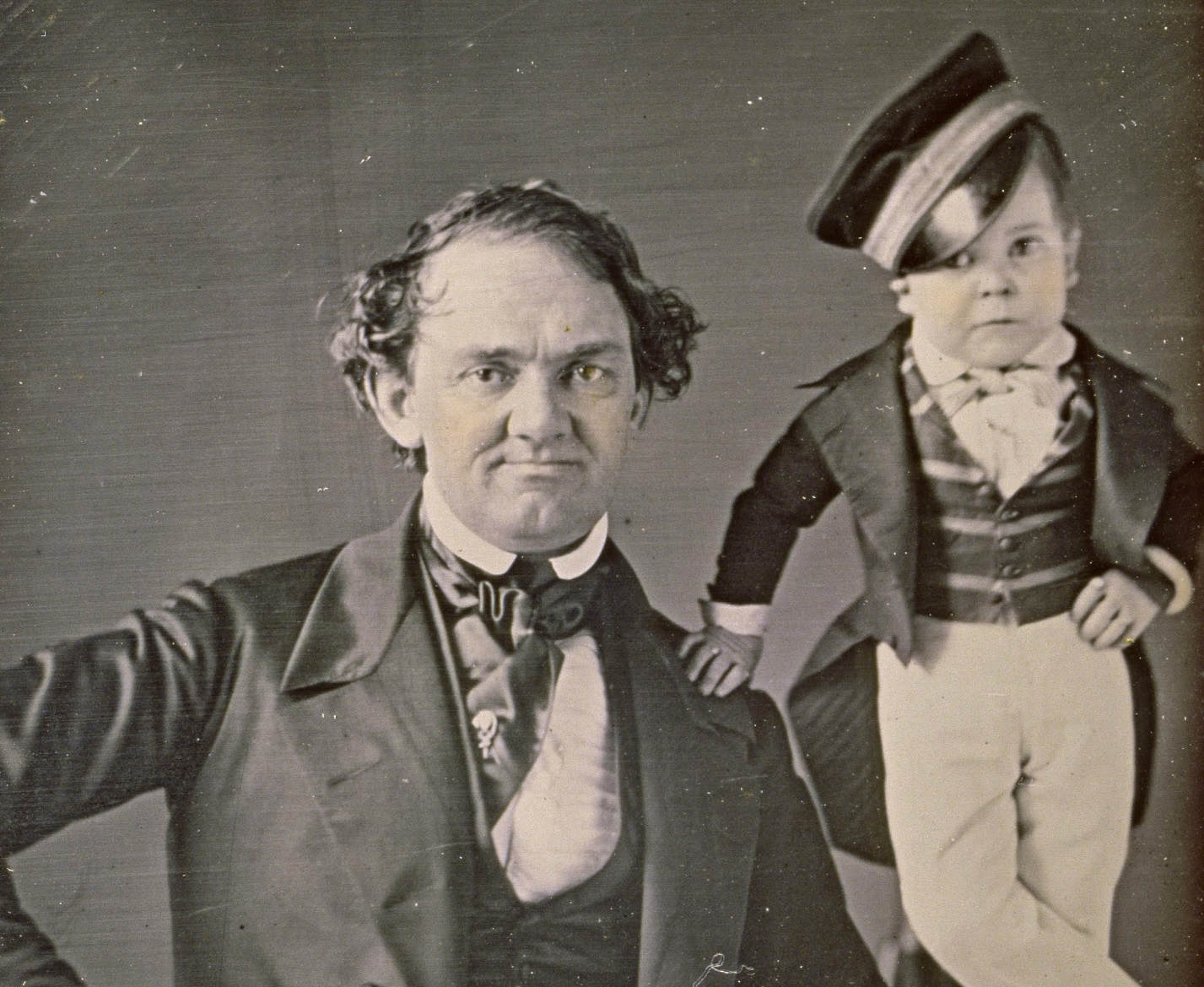 P.T. Barnum And General Tom Thumb wearing suits - circa 1850