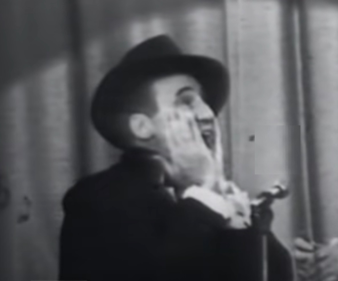 Mel Brooks is looking at side with scared face - from The Steve Allen Show (1952)