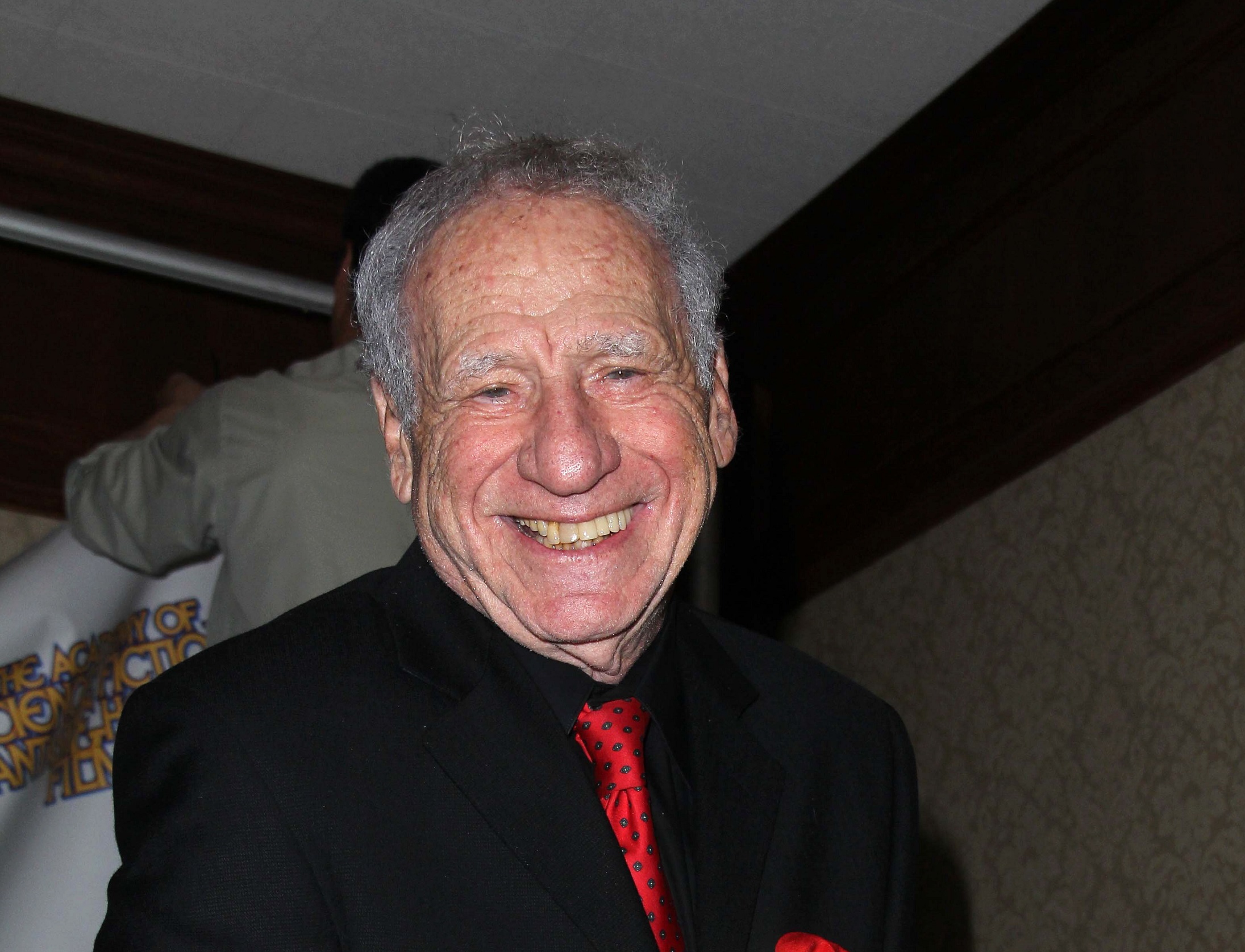 Mel Brooks is smiling and looking at camera - 2011