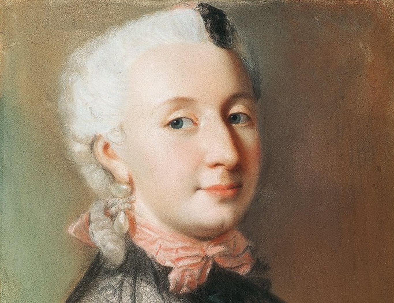 Portrait painting of Wilhelmine of Prussia looking at front - 1745