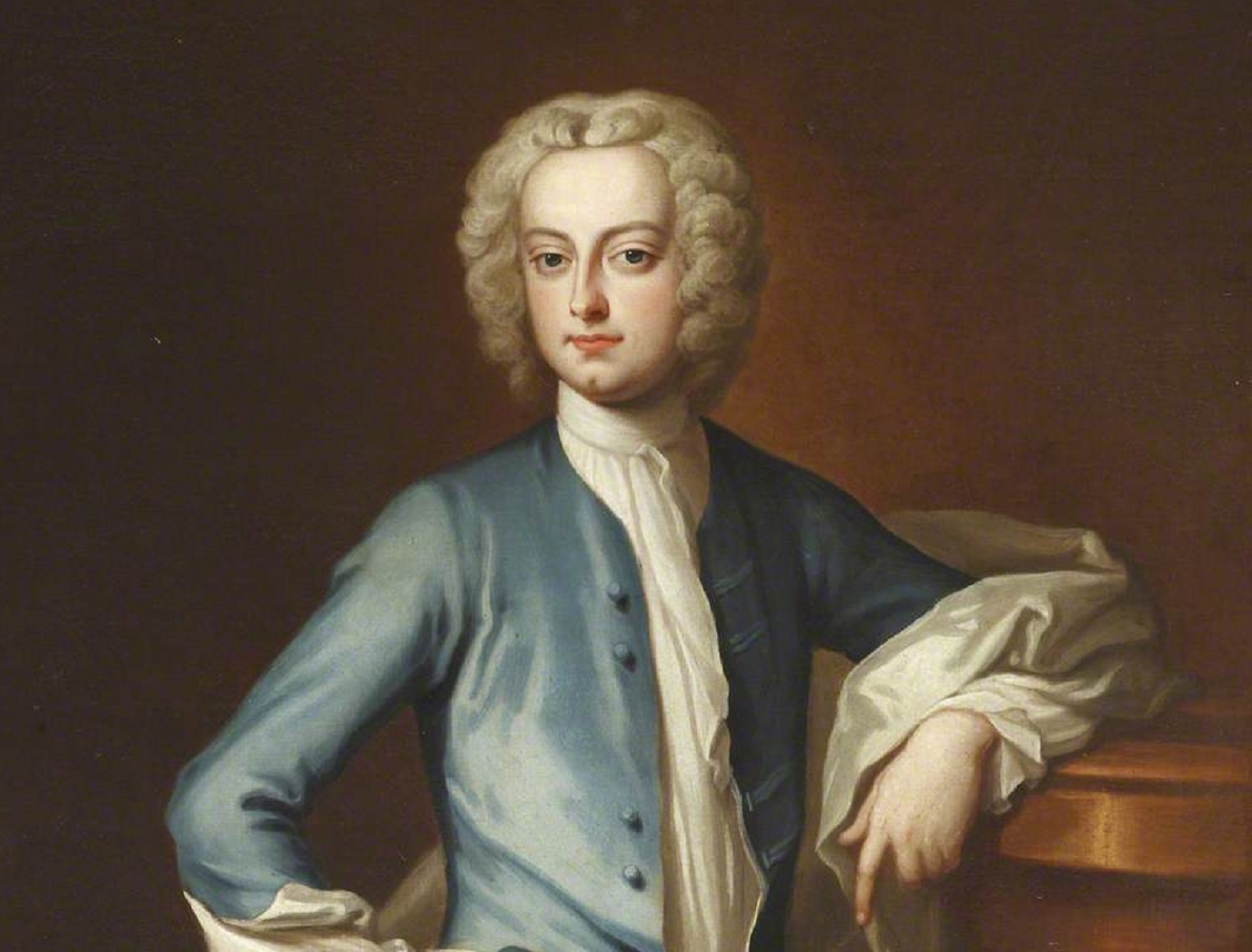 Portrait painting of Lord John Hervey looking at front - circa 1737