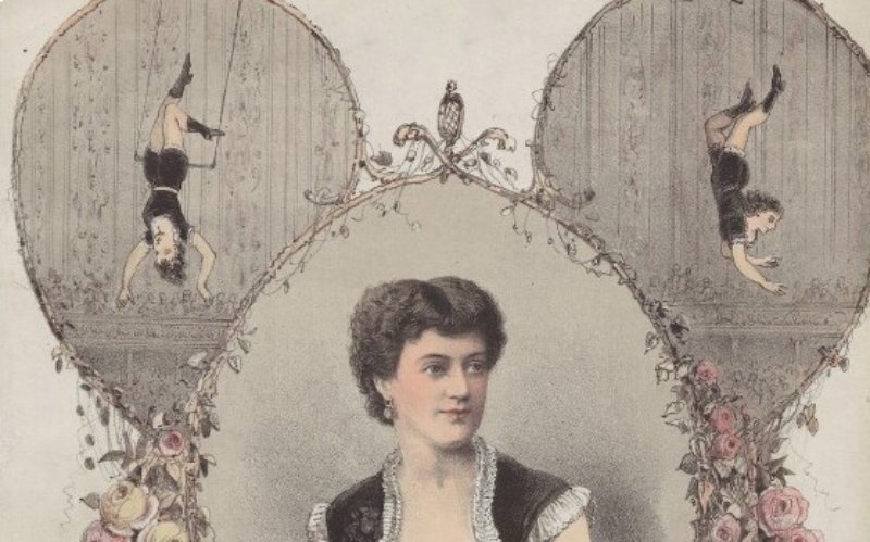 Rossa Matilda Richter performing stunts on trapeze