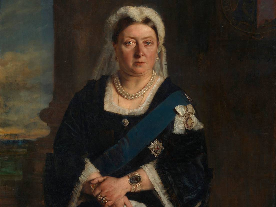 Queen Victoria  portrait in dark dress
