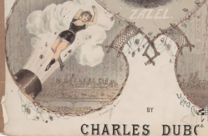 Zazel performing a stunt in a cannon