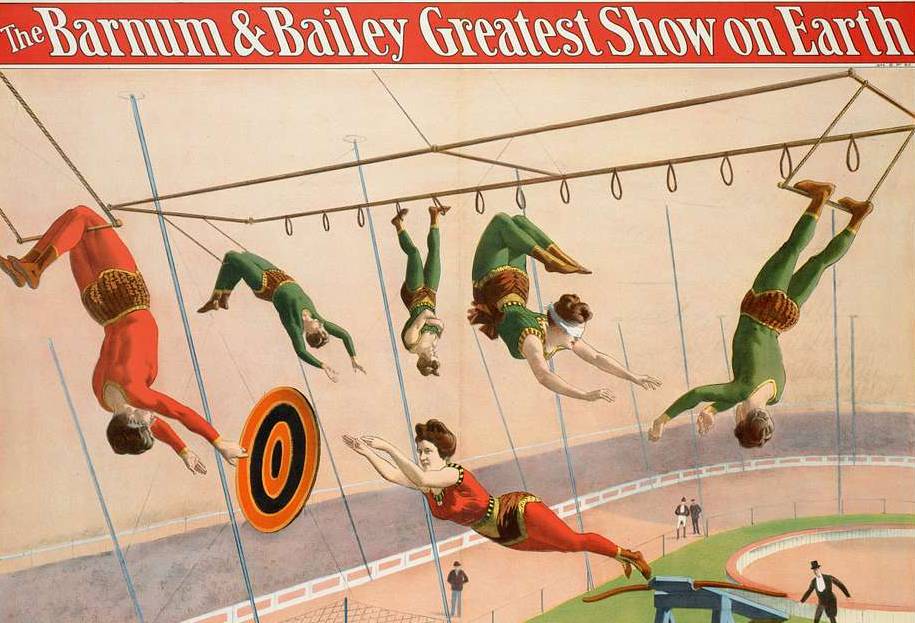 The Barnum & Bailey greatest show on earth, Humans on trapeze