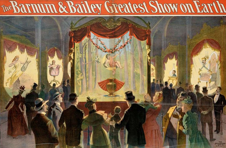 The Barnum & Bailey circus, people watching a performance