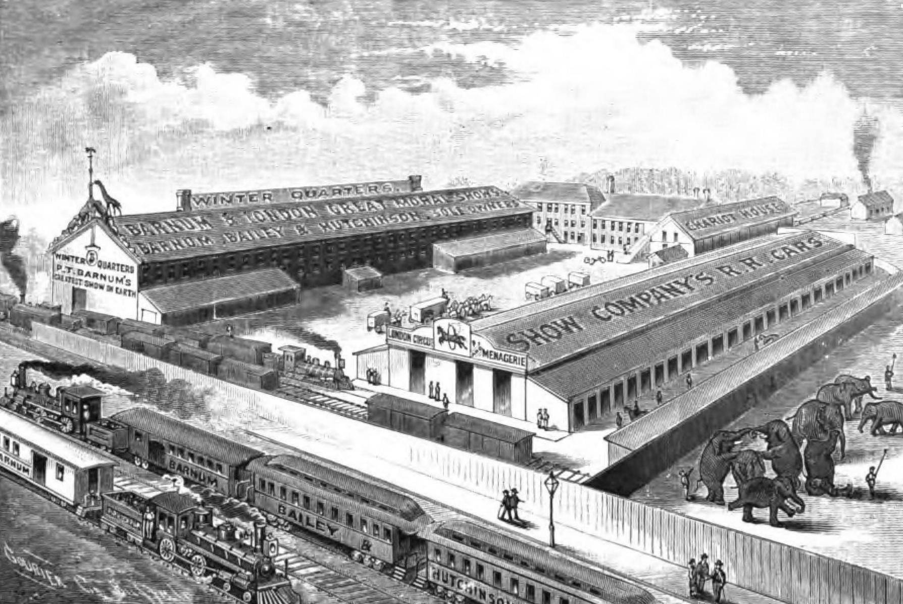 winter quarters of P.T. Barnum's (Barnum-London) circus