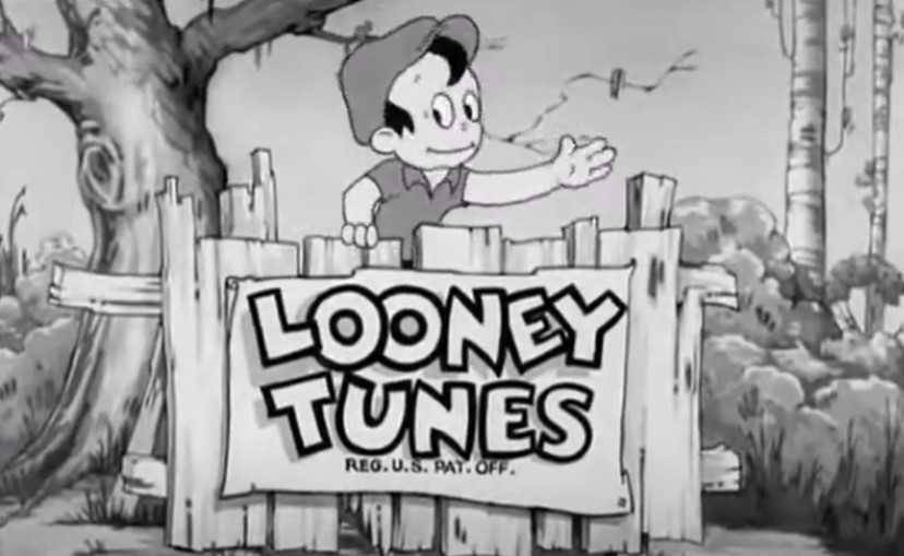 Buddy cartoon as a part of looney tunes waving at the end