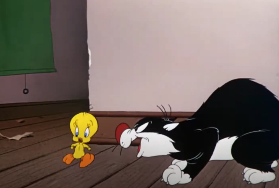 Sylvester and Tweety in Catty Cornered