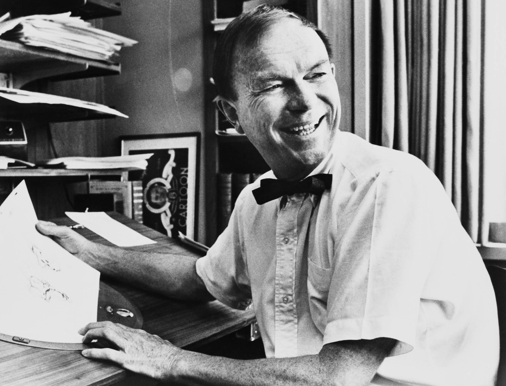 Animator Chuck Jones at Drawing Table