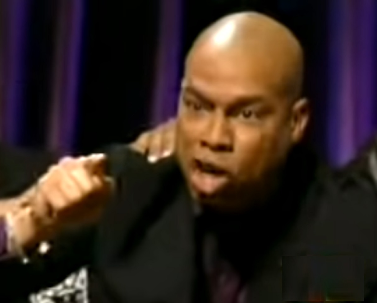 Harvey Walden is pointing and yelling at camera - from Celebrity Fit Club (2005-10)