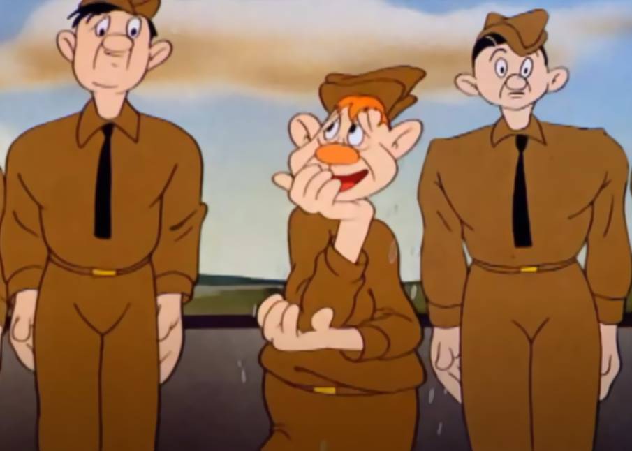 Cartoon placed at an army base