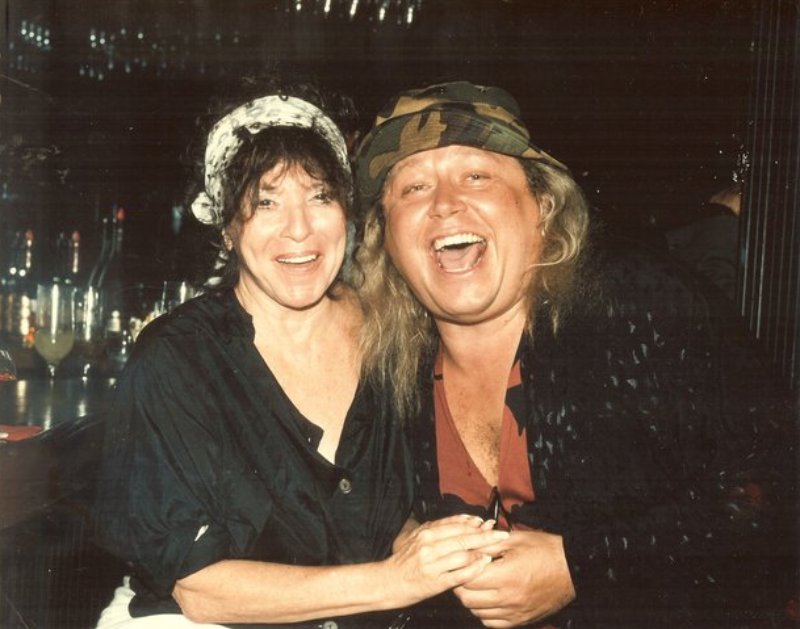 Mitzi Shore and Sam Kinison in black