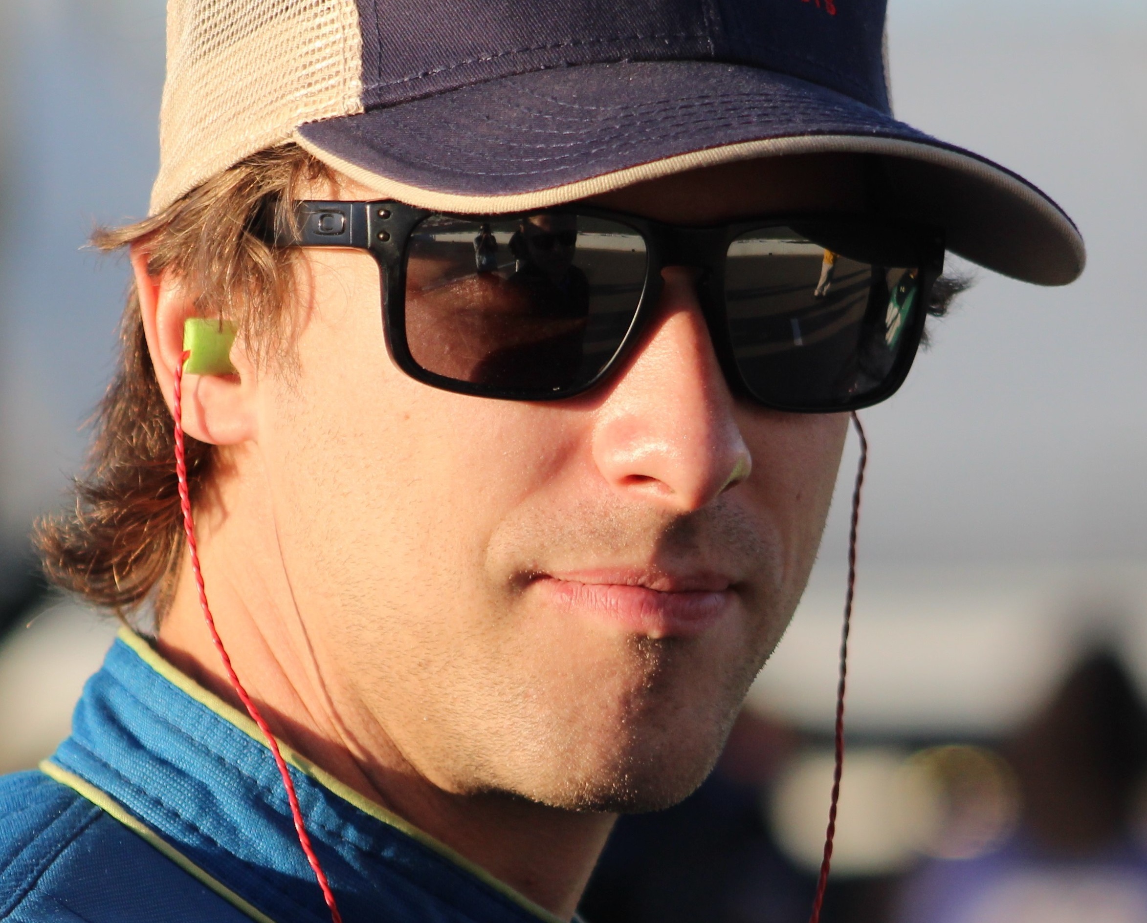 Josh Bilicki wearing hat and sunglasses at Richmond Raceway in 2018