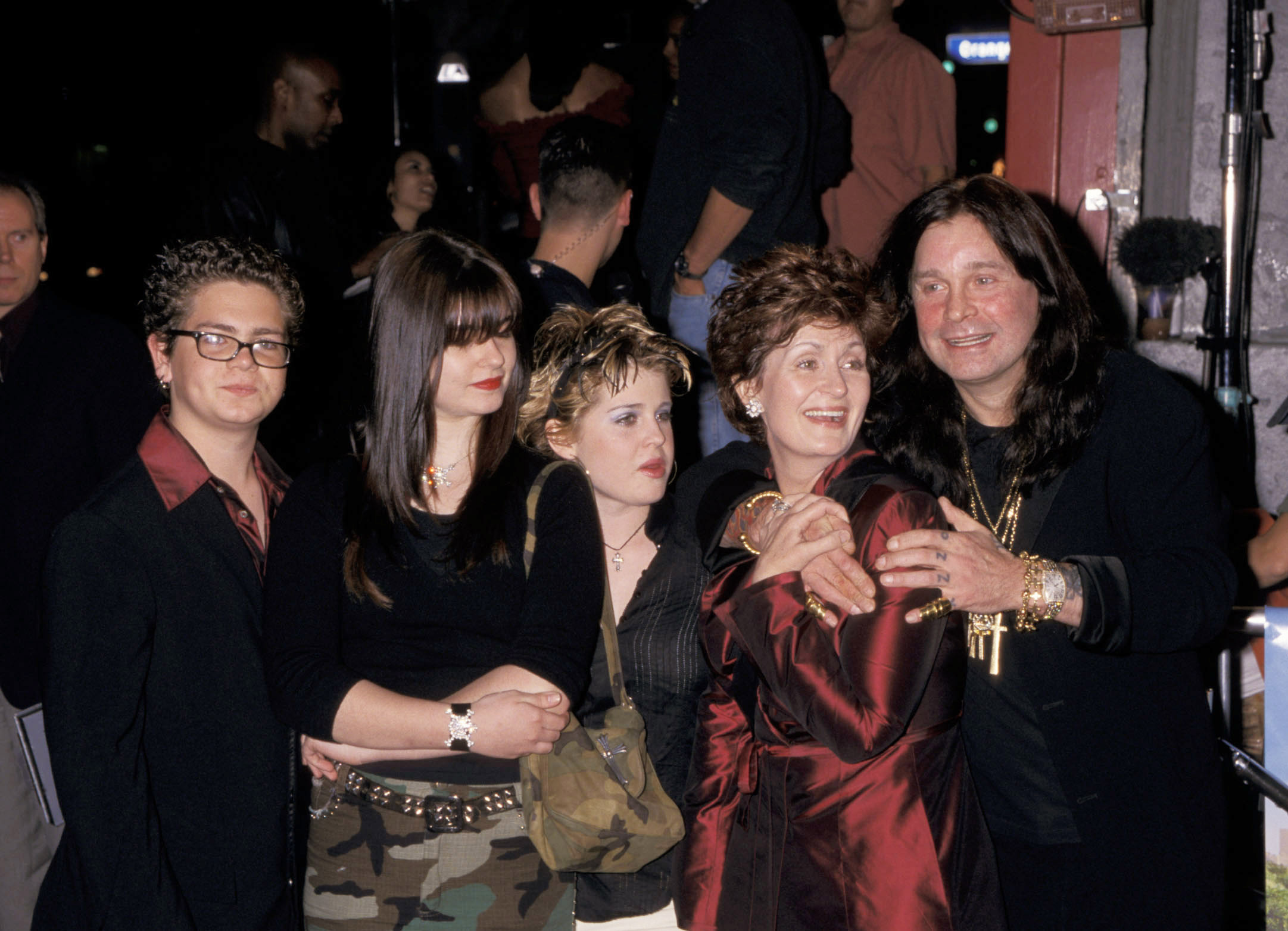 Jack Osbourne, Aimee Osbourne, Kelly Osbourne, Sharon Osbourne and Ozzy Osbourne at the premiere of 