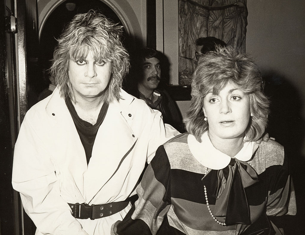Ozzy Osbourne and Sharon Osbourne at a party