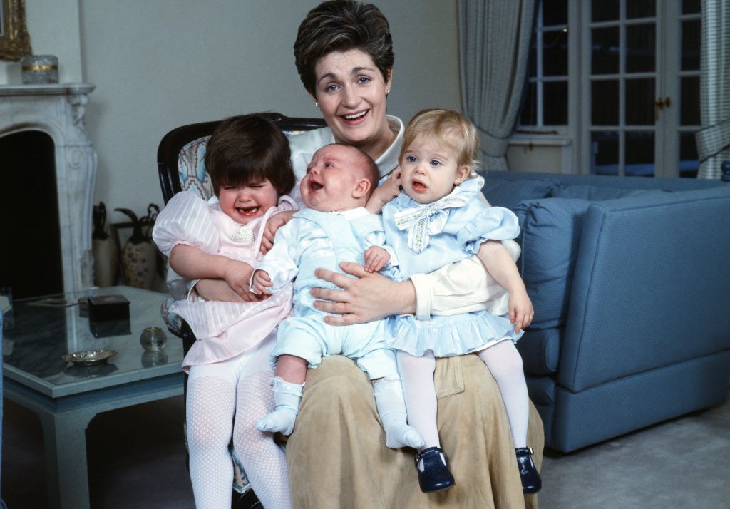 Sharon Osbourne is pictured with her three children, Aimee, Kelly and Jack, Circa 1986