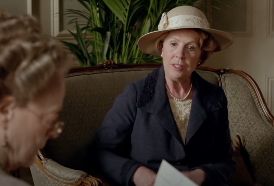 Downton Abbey Gladys Denker in blue coat 