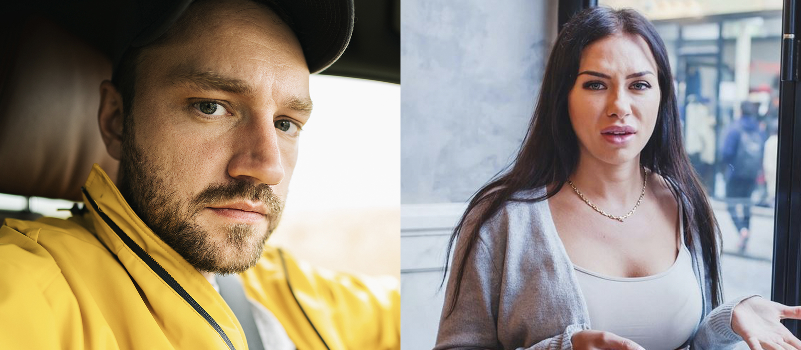 Confused man and woman