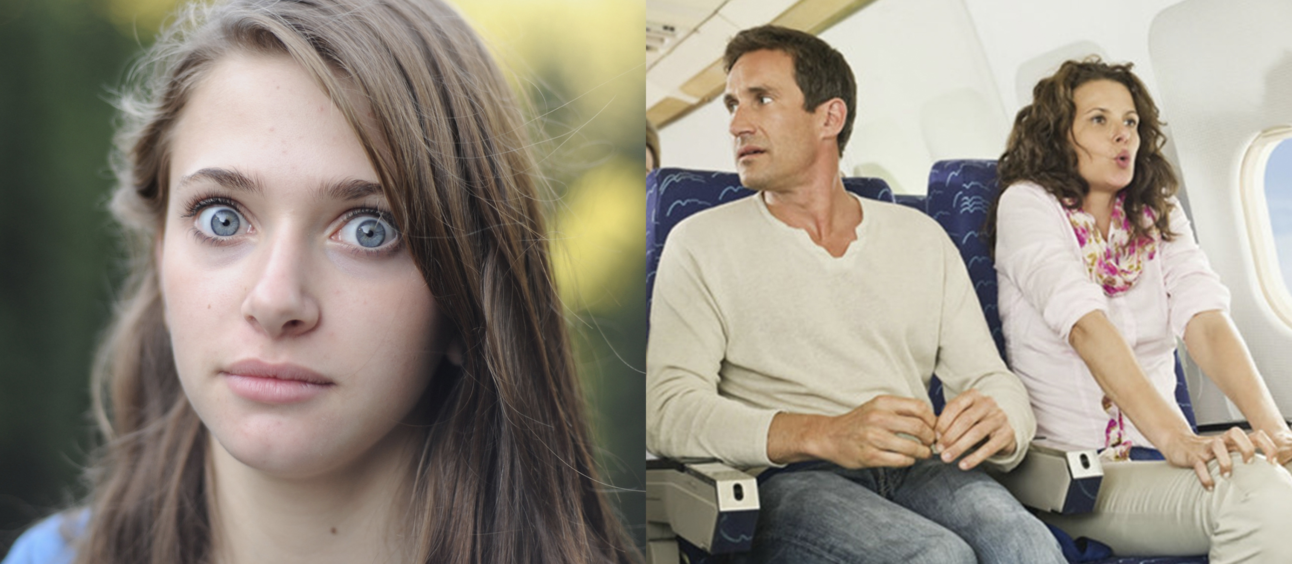 Man and Woman on Flight with stunned girl