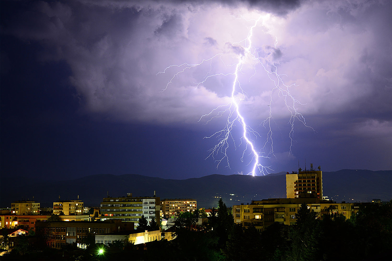 Lightning Above A City