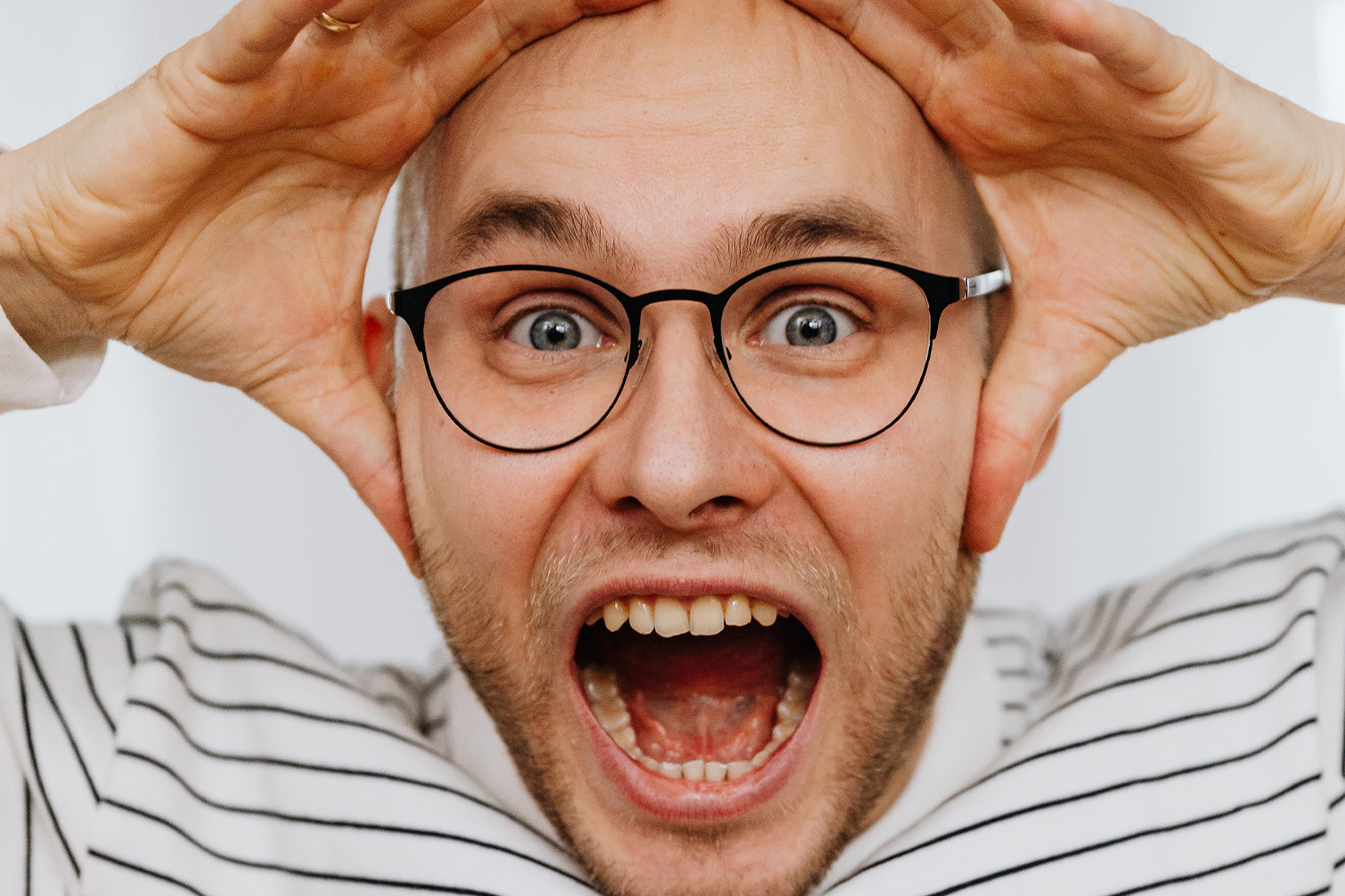 Shocked Man With Glasses