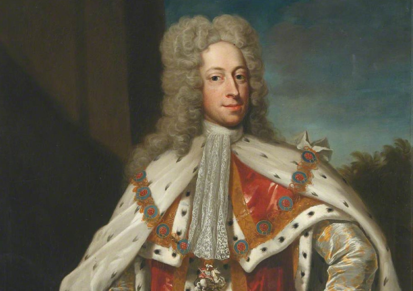 Portrait of Frederick, Prince of Wales wearing royal outfit and looking at front - between 1730 and 1750