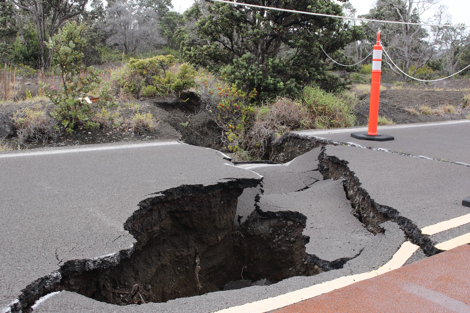 Cracked Road After An Earthquake