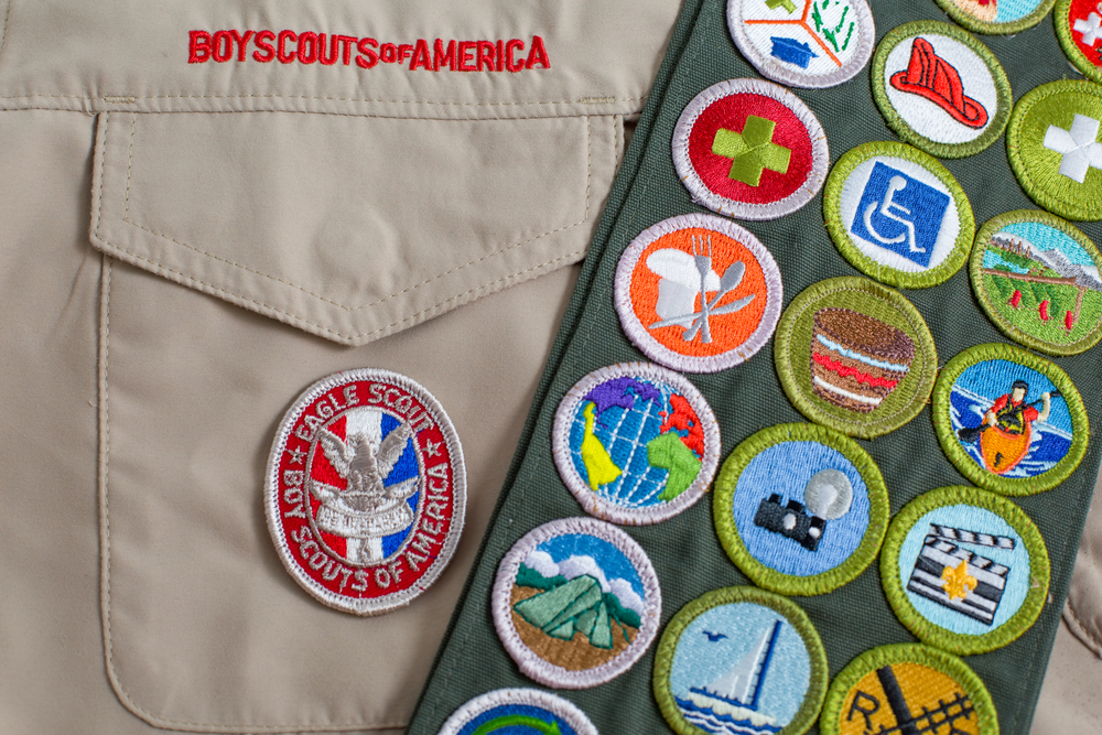 patches on Boy Scouts of America uniform