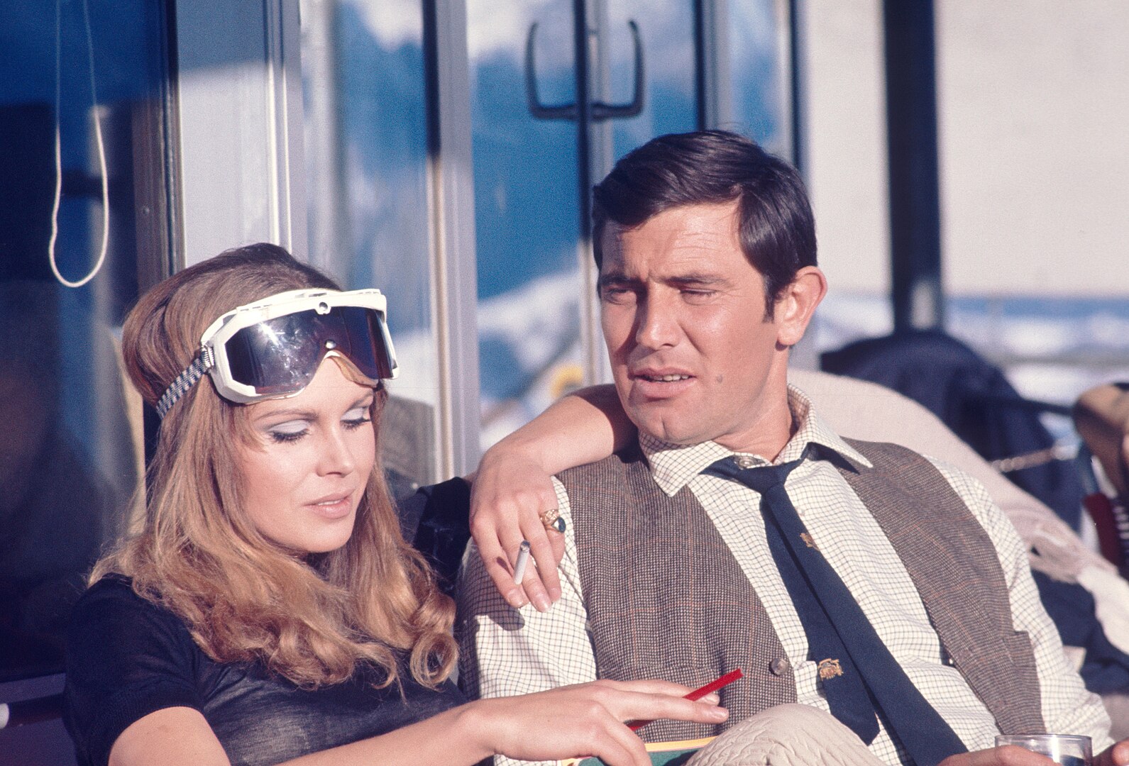 Joanna Lumley and George Lazenby in On Her Majesty's Secret Service
