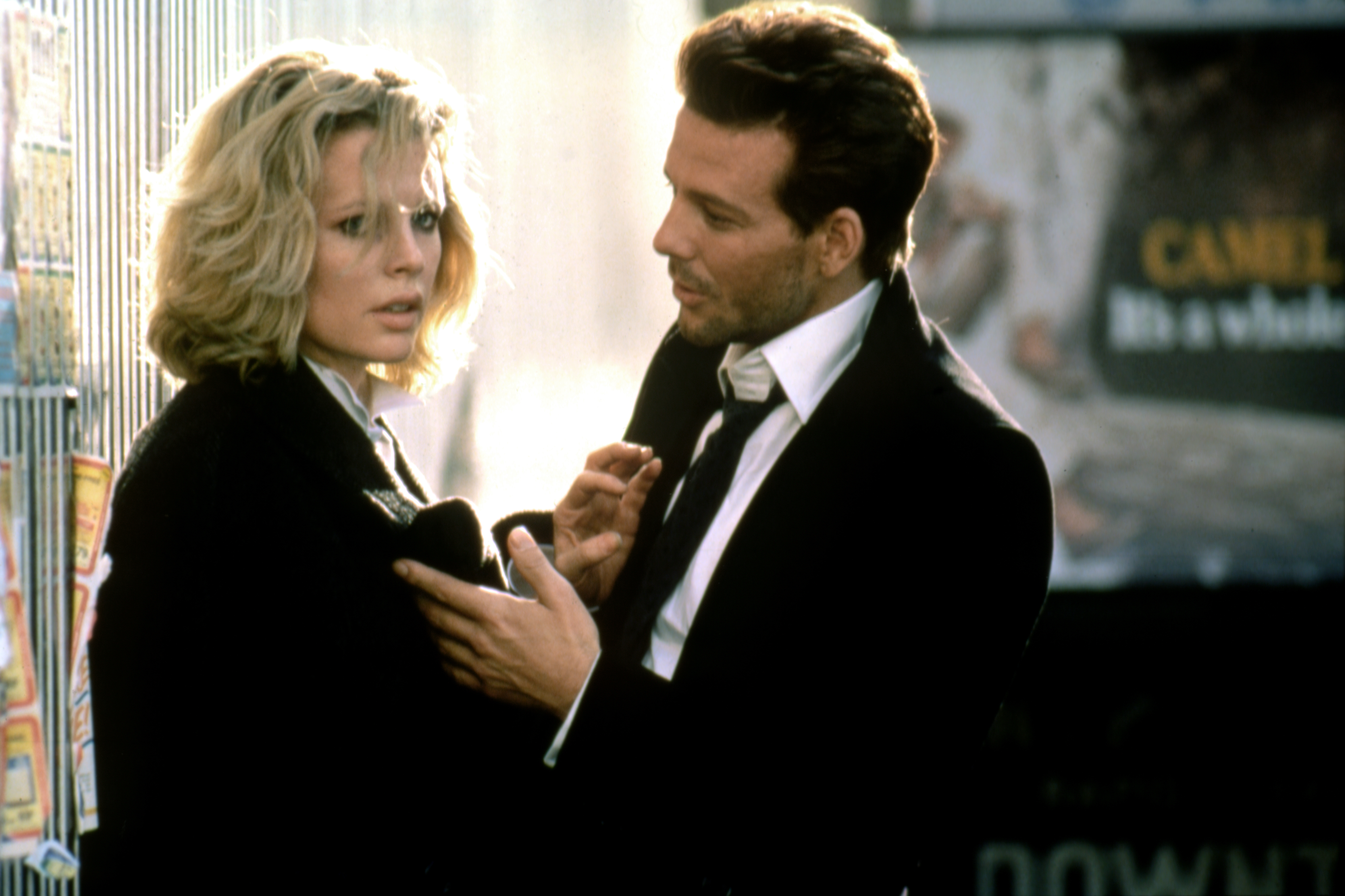 American actors Kim Basinger and Mickey Rourke on the set of Nine 1/2 Weeks directed by Adrian Lyne. (Photo by Sunset Boulevard/Corbis via Getty Images)