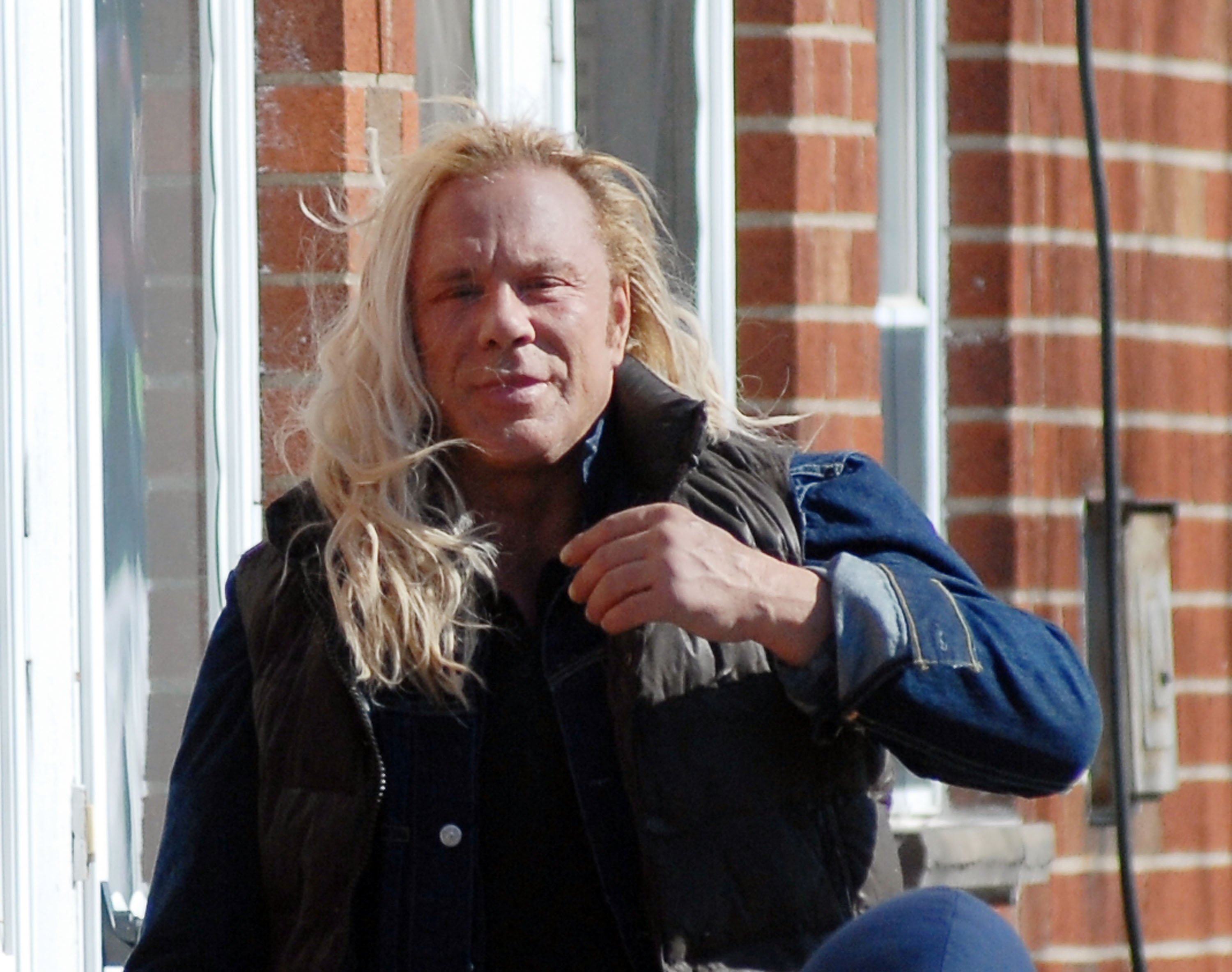 CLIFTON, NJ - FEBRUARY 28: Mickey Rourke on location for 