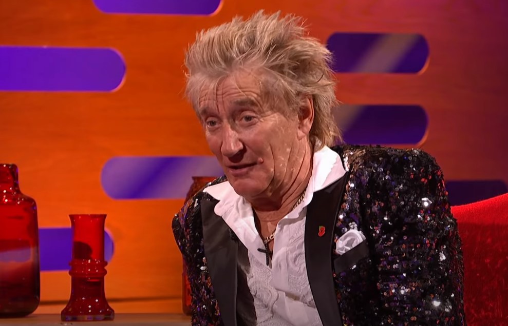Rod Stewart  at The Graham Norton Show in  Sequin Jacket