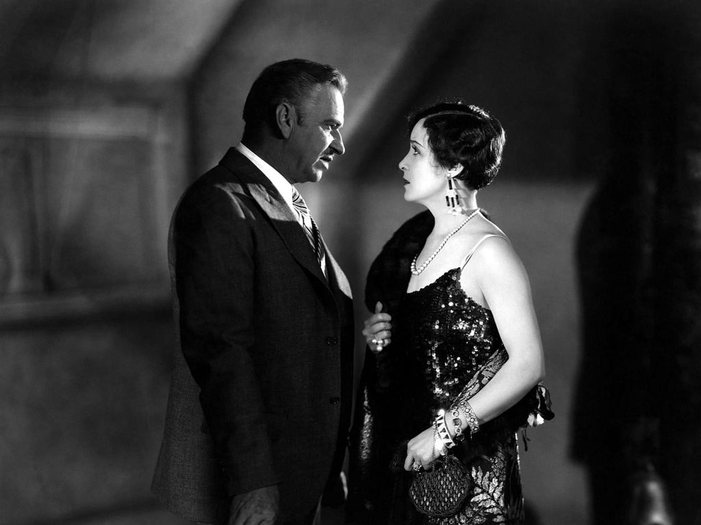 Actress Florence Vidor and Wallace Beery in a scene from the movie 