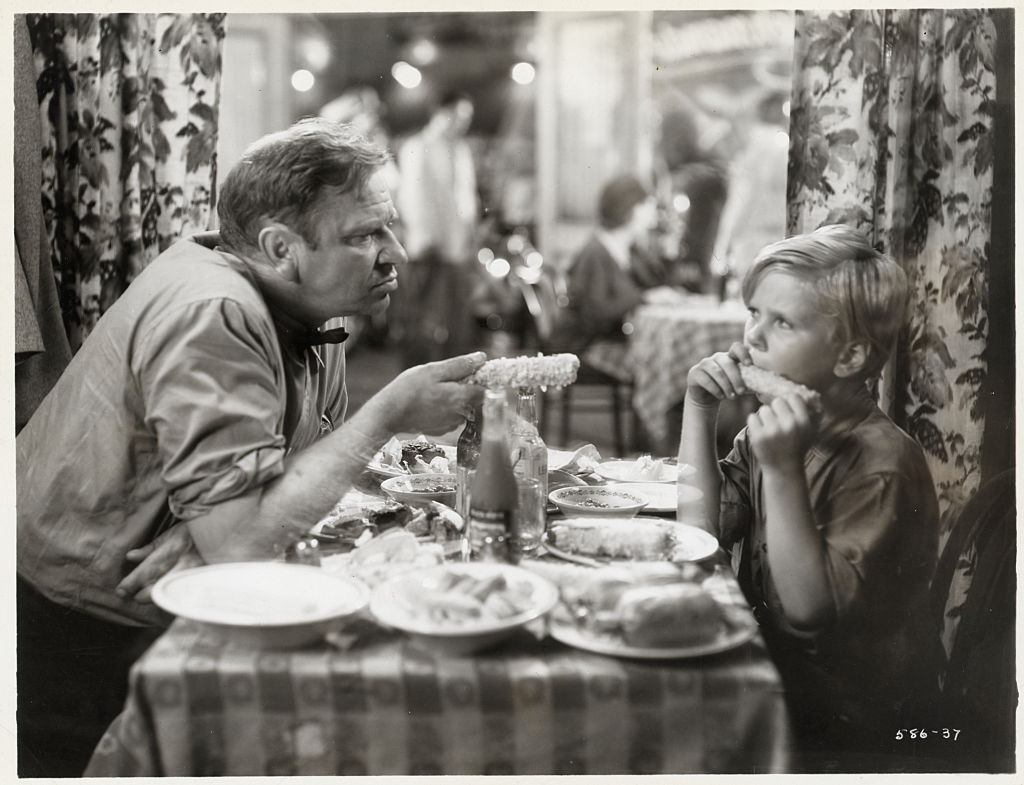 Wallace Beery And Jackie Cooper Eating