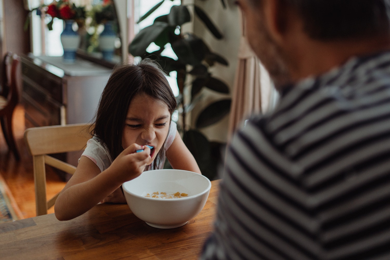 A Girl Eating Cereal