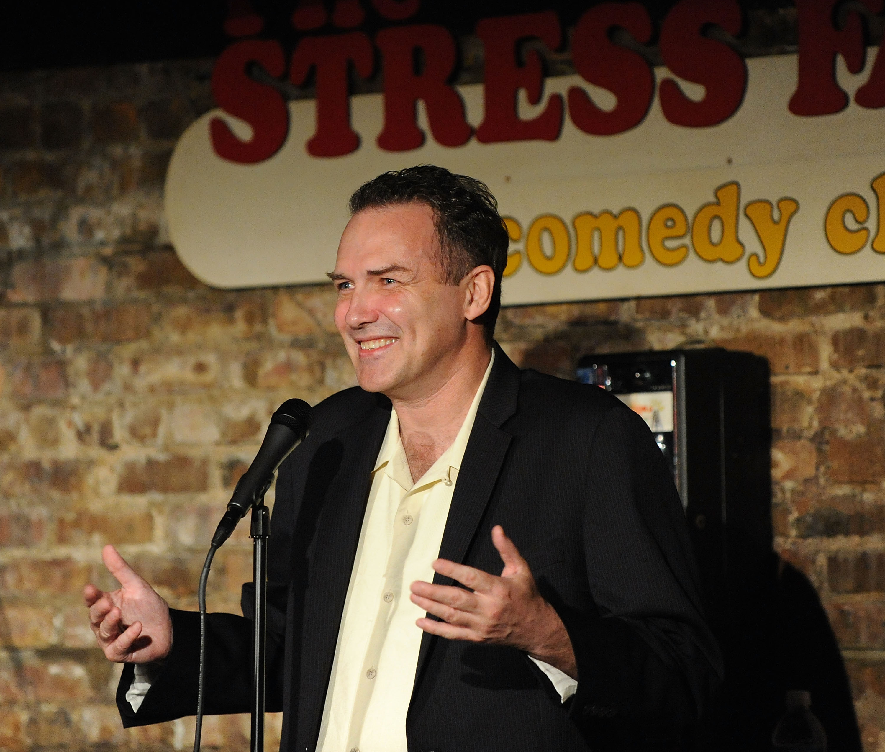Norm MacDonald performs at the Stress Factory on April 24, 2009 in New Brunswick, New Jersey. (Photo by Bobby Bank/WireImage)