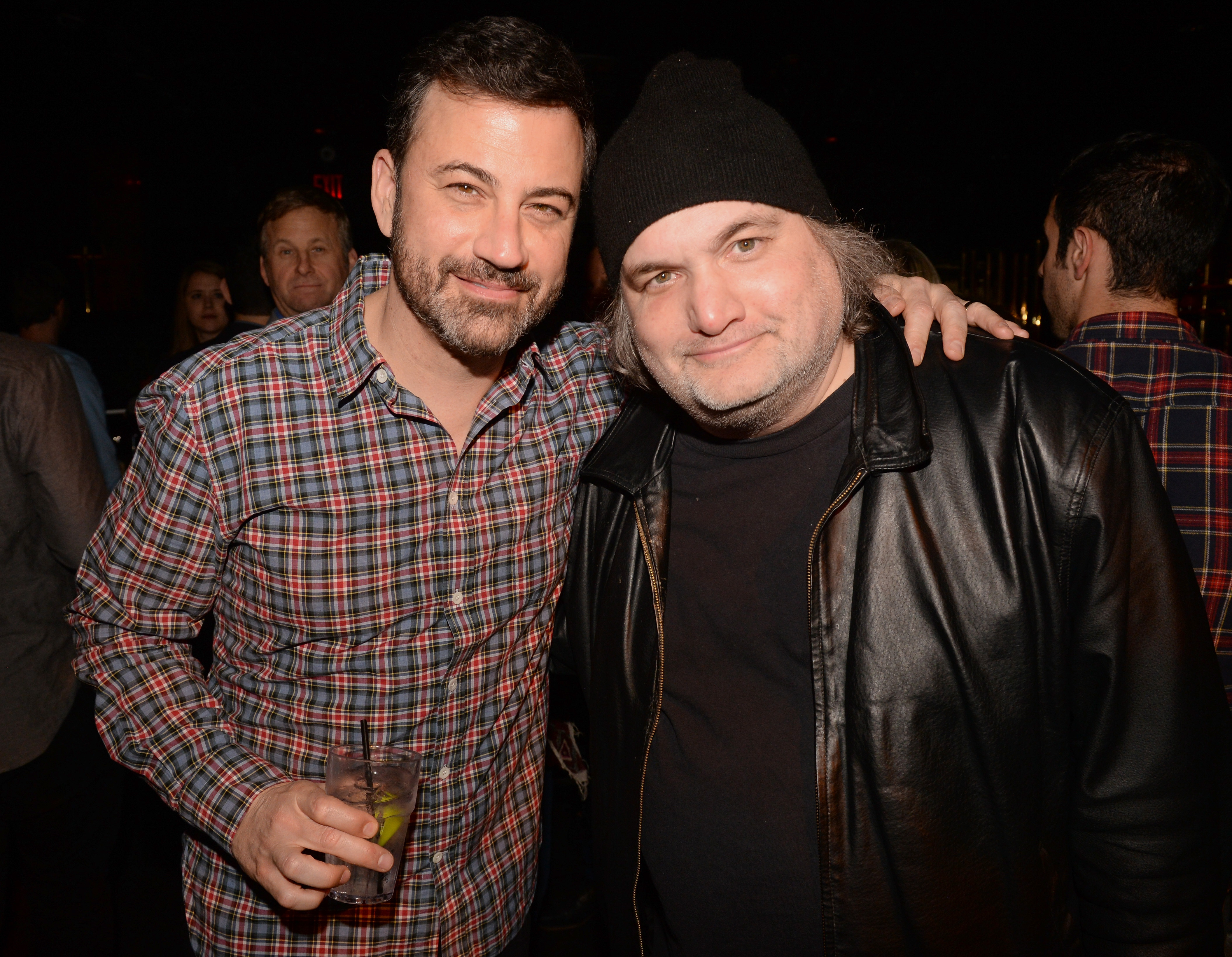 LOS ANGELES, CA - FEBRUARY 15: TV personality Jimmy Kimmel (L) and Artie Lange attend HBO's 