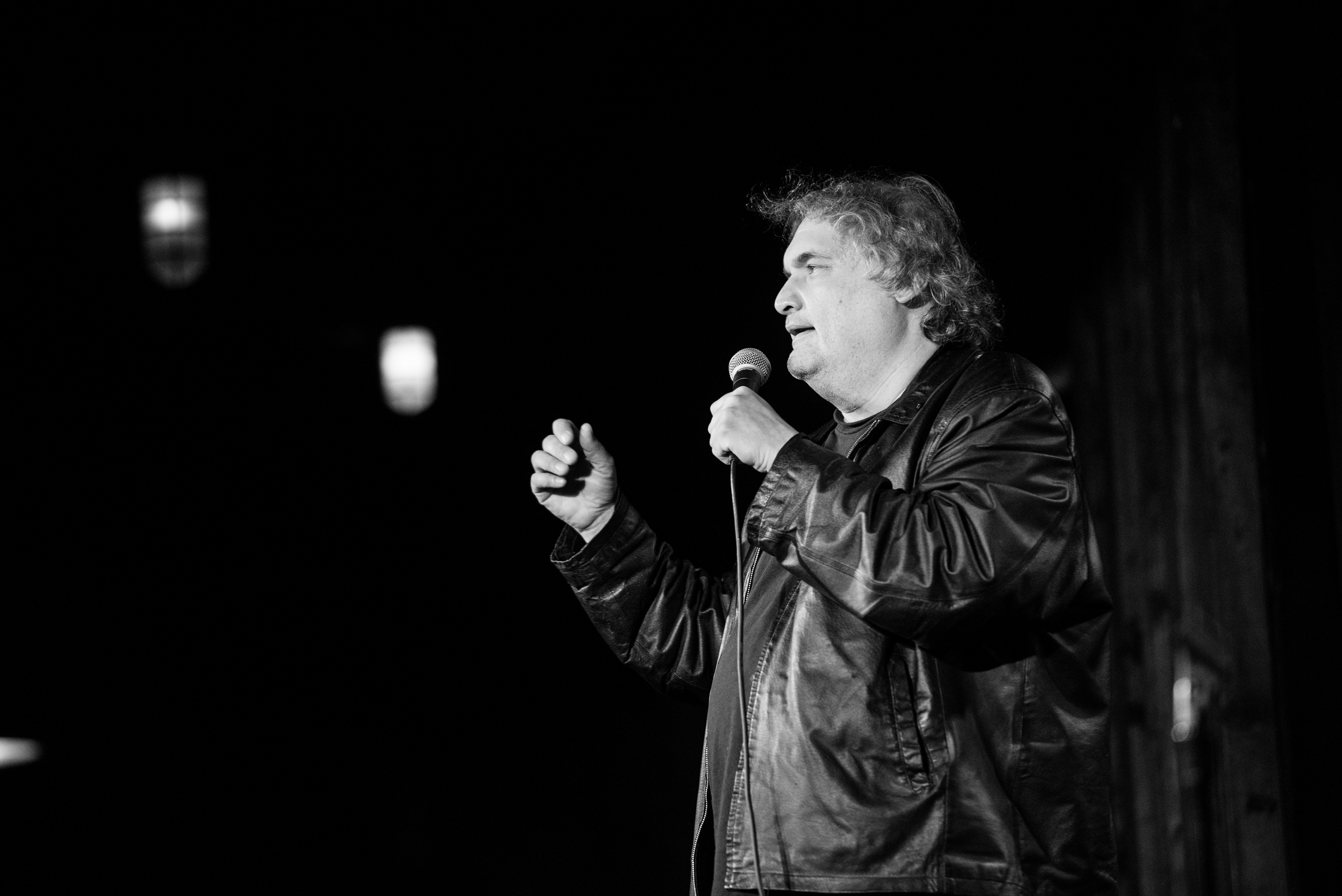 NEW YORK, NY - AUGUST 09: (EDITORS NOTE: Image has been converted to black and white.) Artie Lange performs during HBO's 