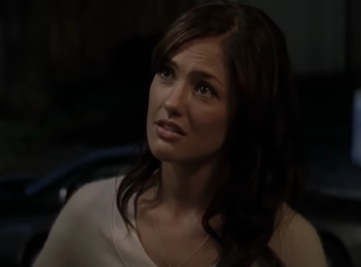 Screenshot: Minka Kelly is looking at side with surprised face - from Friday Night Lights (2006-11)