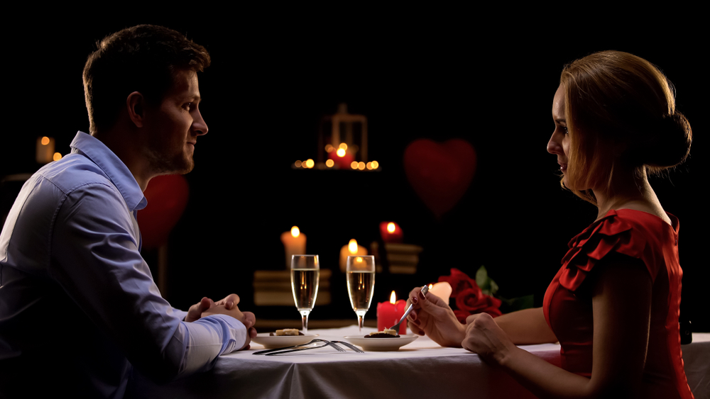 Couple having romantic dinner