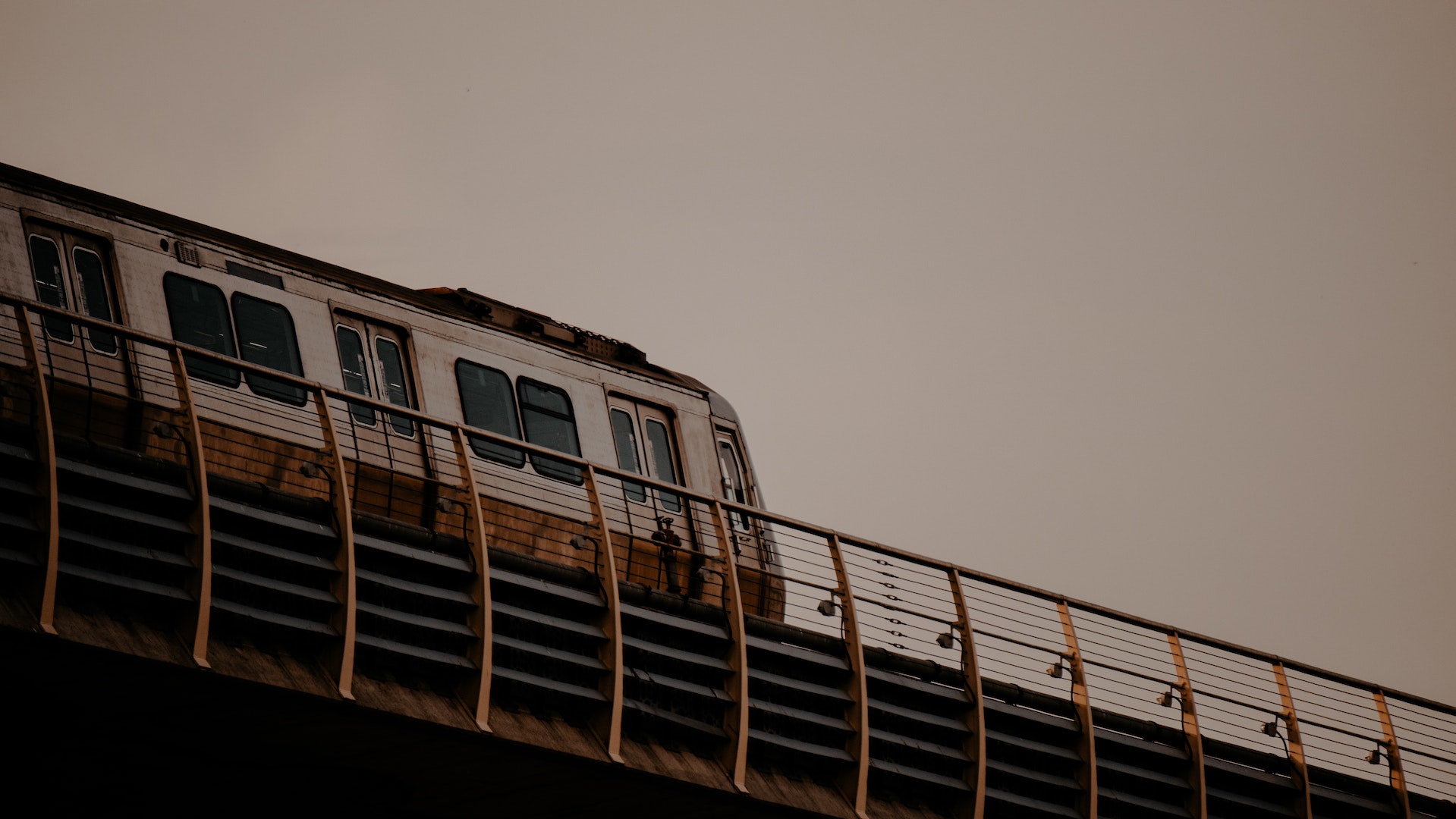 train going over a bridge