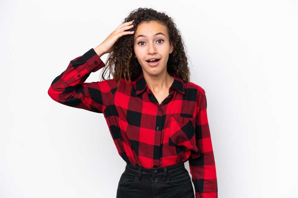 Young woman has realized something and found solution