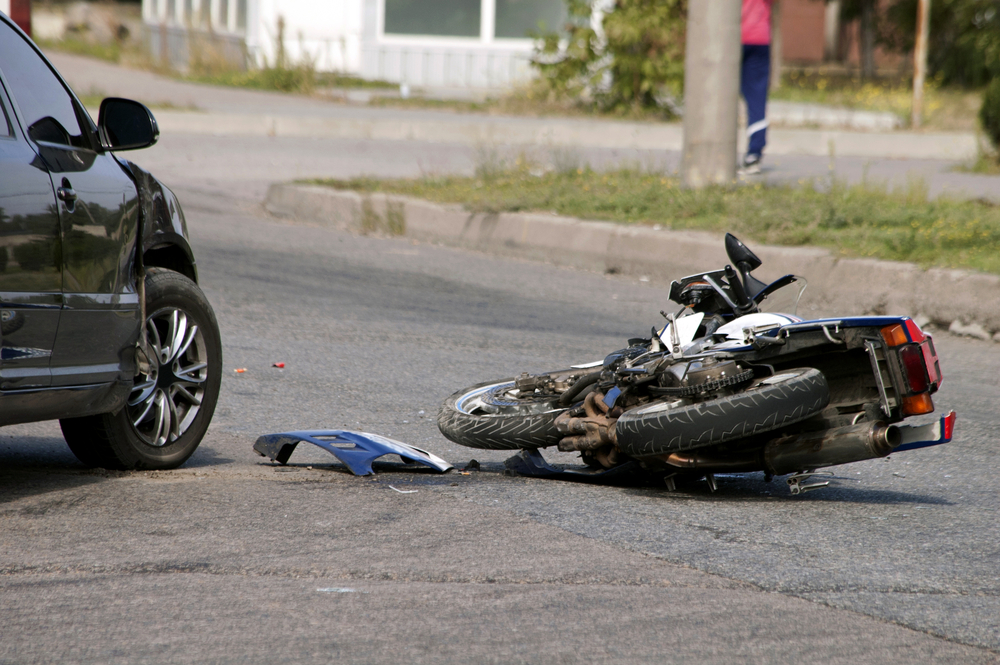 Motorcycle that has been in an accident