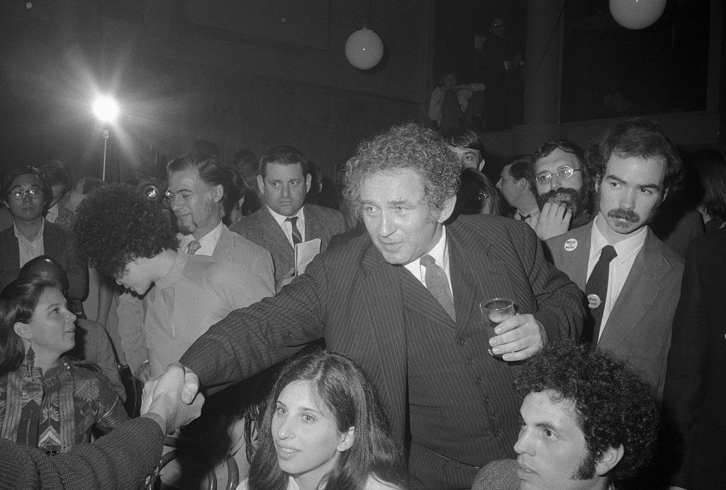 Norman Mailer Greeting Reporters