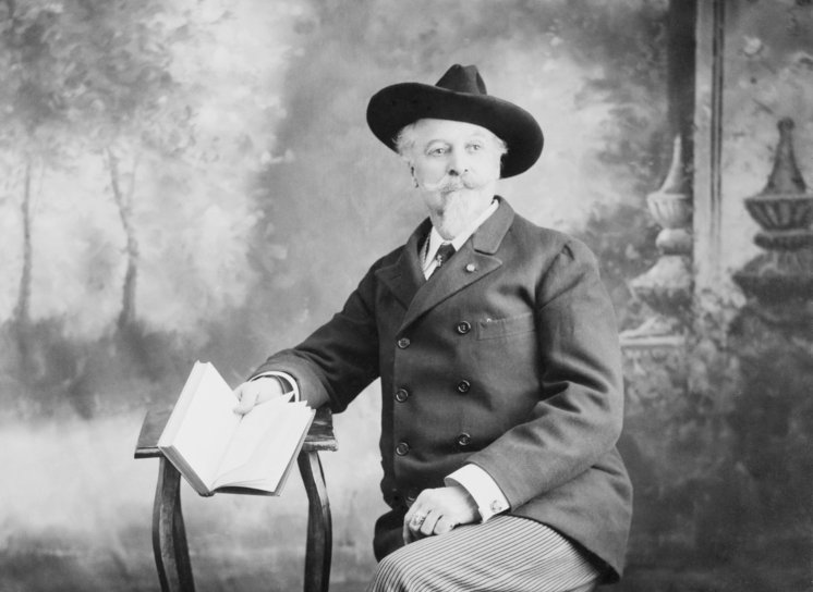 Black and white photo of William Frederick Cody, aka Buffalo Bill