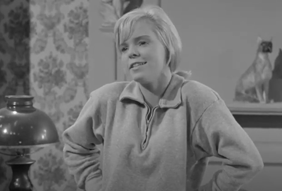 Jenny Maxwell in  The Big Date (1962) The Joey Bishop Show  looking at the camera