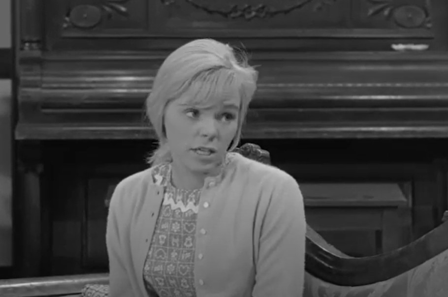 Jenny Maxwell in  The Big Date (1962) The Joey Bishop Show looking at the camera