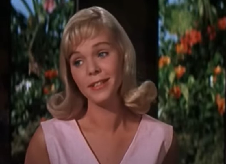 Jenny Maxwell in Blue Hawaii (1962) in pink top